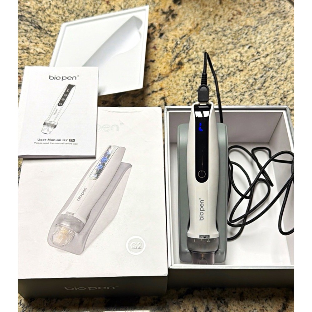 biopen Q2 Multi-Function Micro-Needling Pen Kit w/ Tips DP-Q2-9PIN White Black